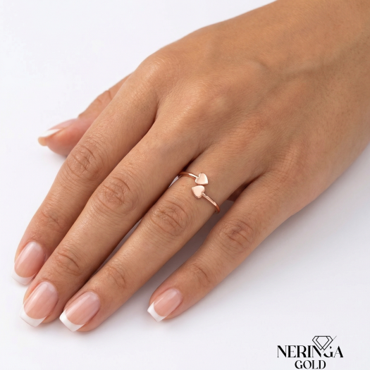 Rose gold women's ring #64883