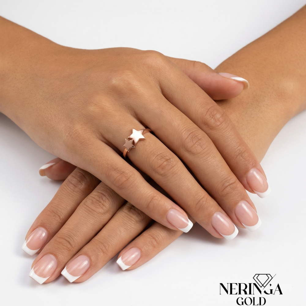 Rose gold women's ring #65108