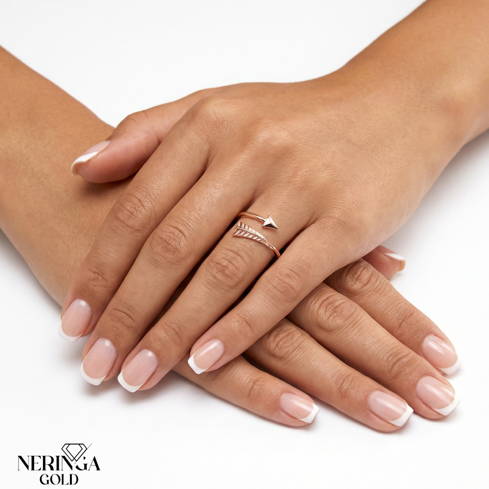 Rose gold women's ring #65065