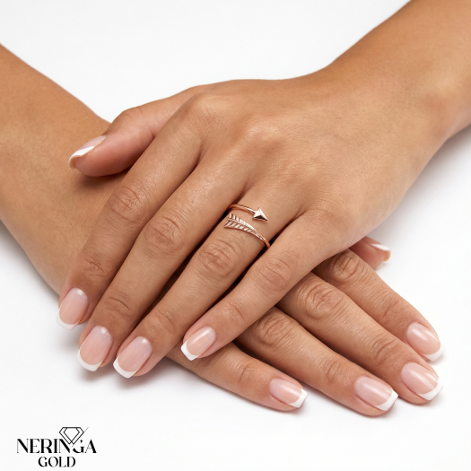 Rose gold women's ring #65117