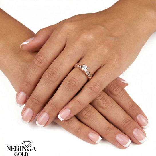 Rose gold women's ring #65259