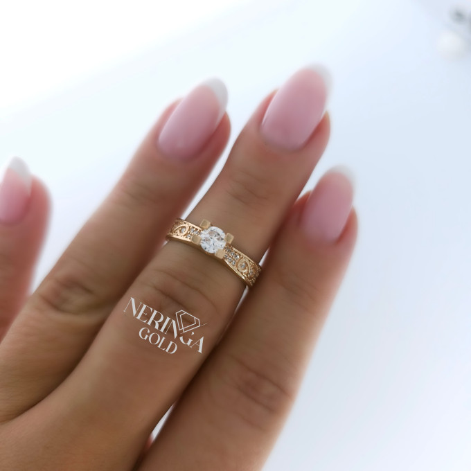 Rose gold women's ring #63325
