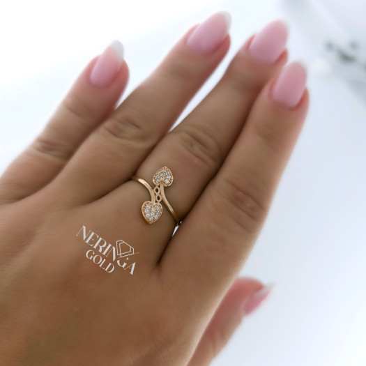 Rose gold women's ring #65360