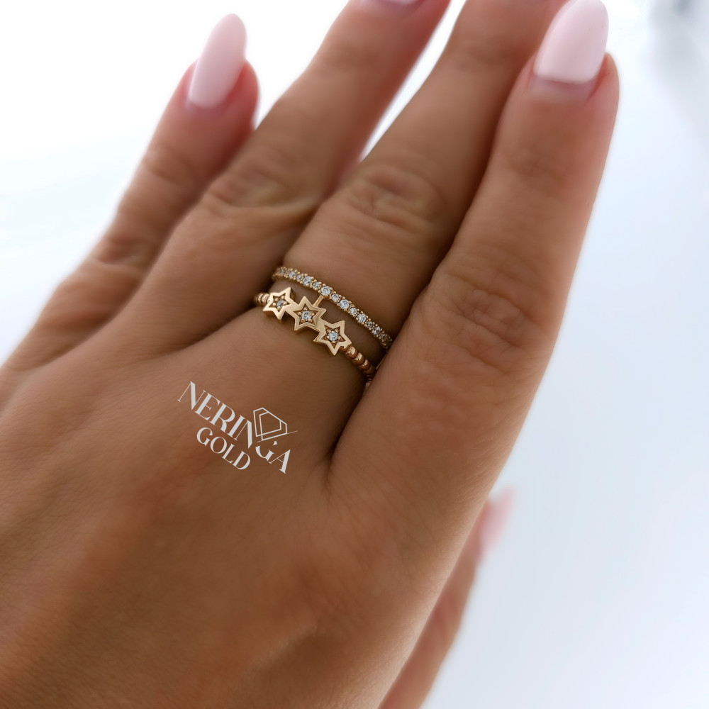 Rose gold women's ring #65381
