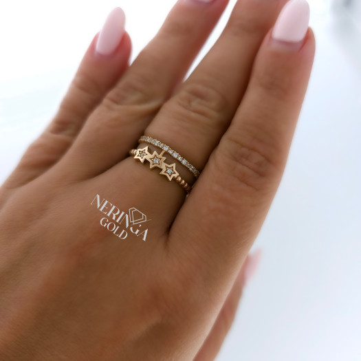 Rose gold women's ring #65381