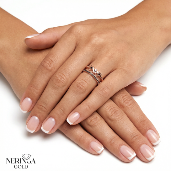 Rose gold women's ring #64977