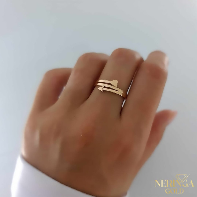 Rose gold women's ring #61334