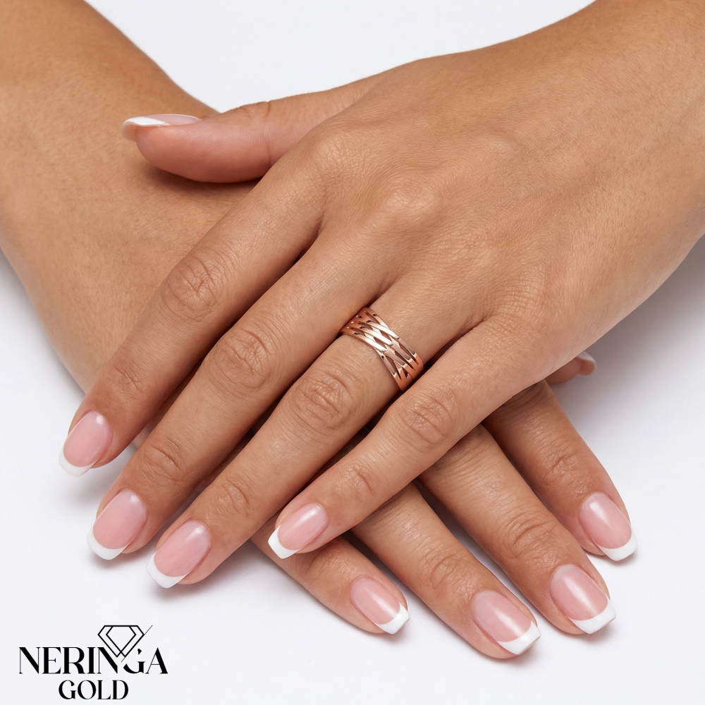 Rose gold women's ring #65519