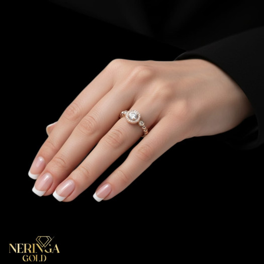 Rose gold women's ring #64978