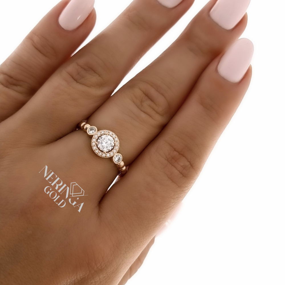 Rose gold women's ring #64978