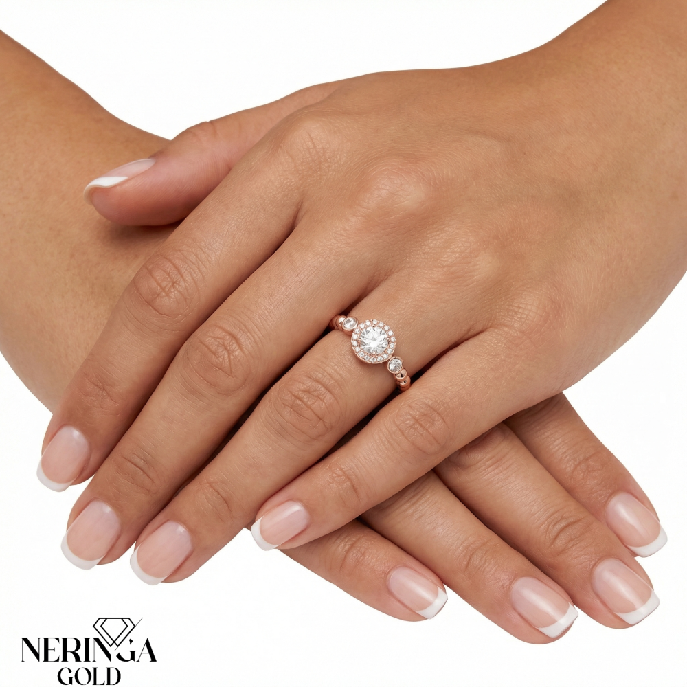 Rose gold women's ring #64978