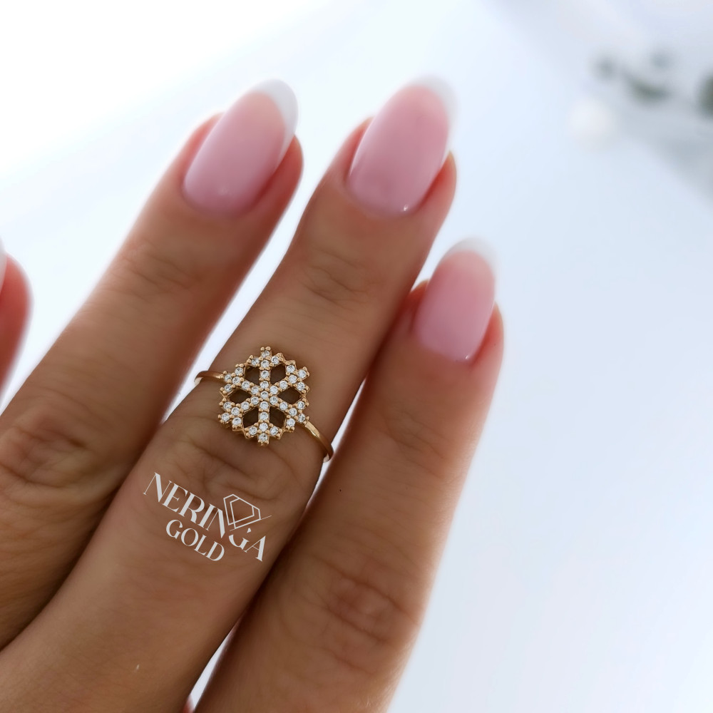 Rose gold women's ring #65256