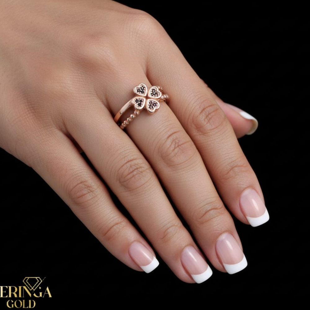 Rose gold women's ring #64987