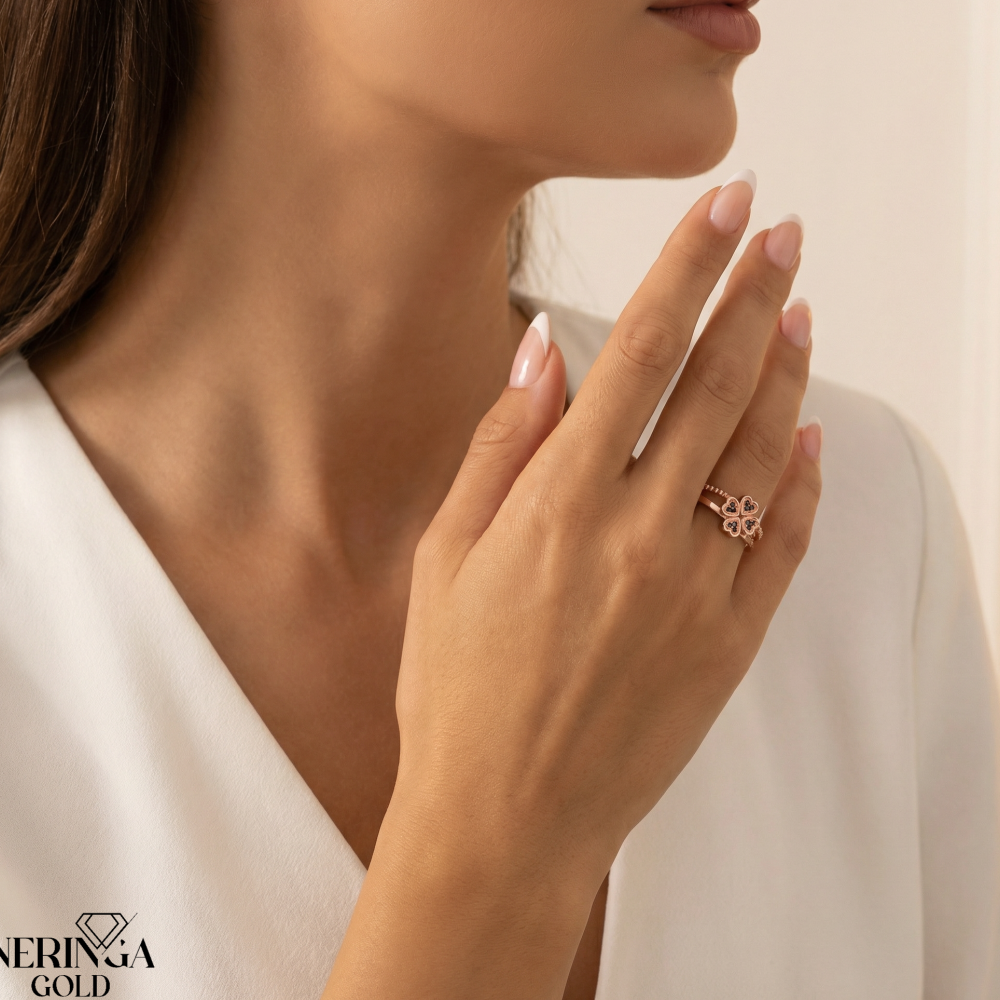 Rose gold women's ring #64987