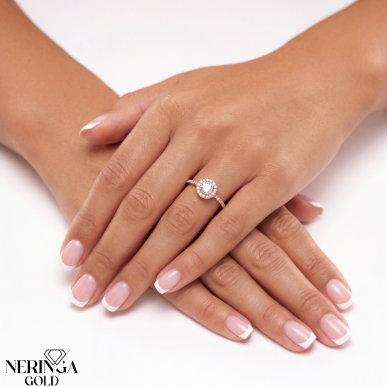 Rose gold women's ring #69120
