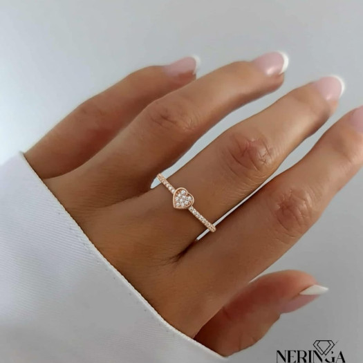 Rose gold women's ring #60011