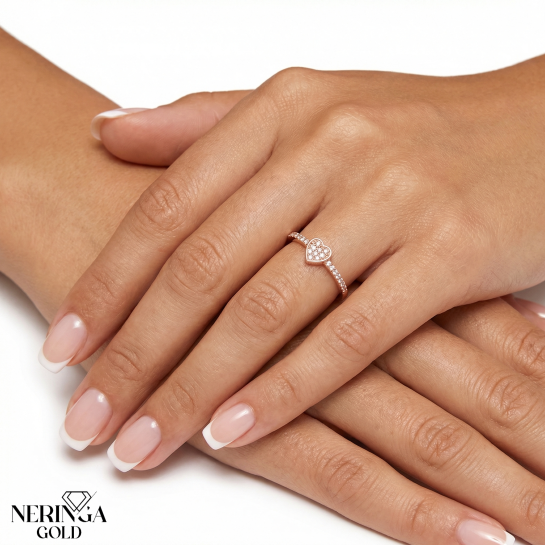 Rose gold women's ring #60011