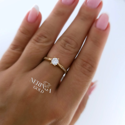 Rose gold women's ring #65549