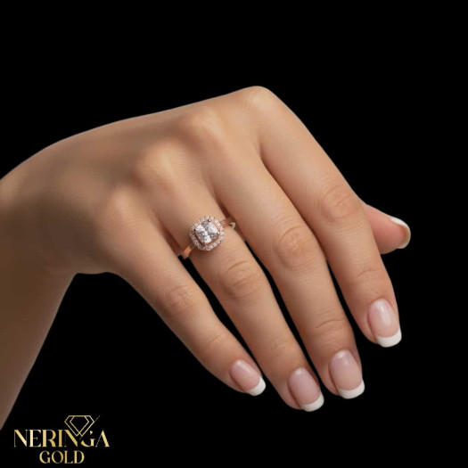 Rose gold women's ring #65116