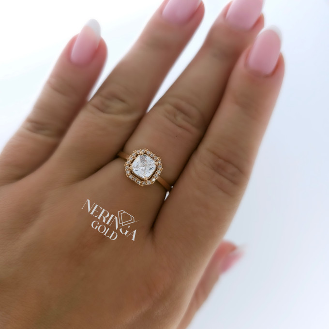 Rose gold women's ring #63223