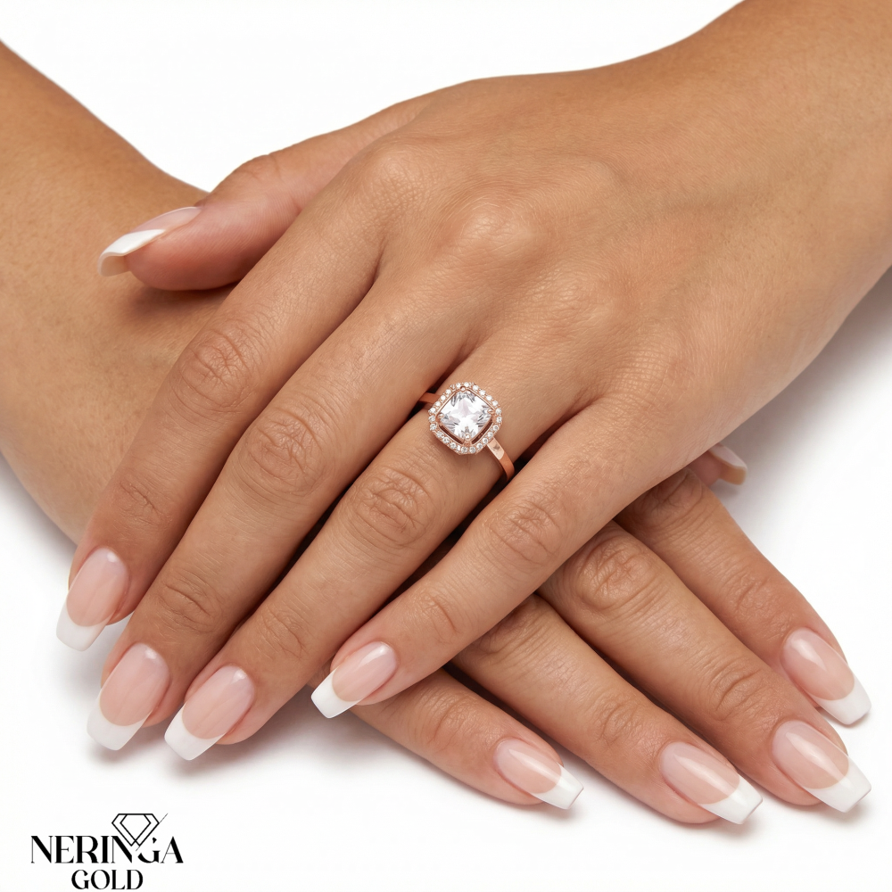 Rose gold women's ring #65116