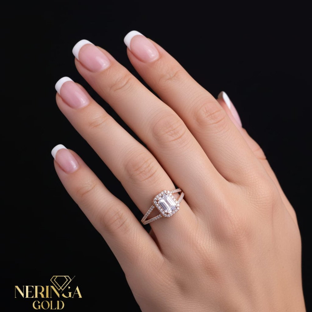 Rose gold women's ring #65665
