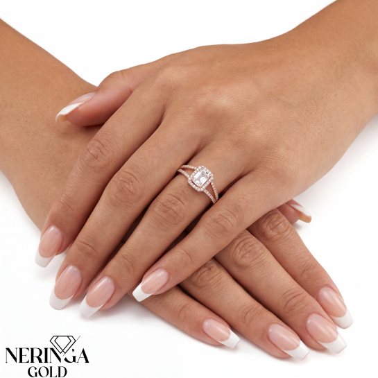 Rose gold women's ring #65665