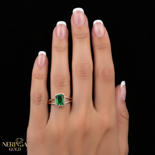 Rose gold women's ring #65158