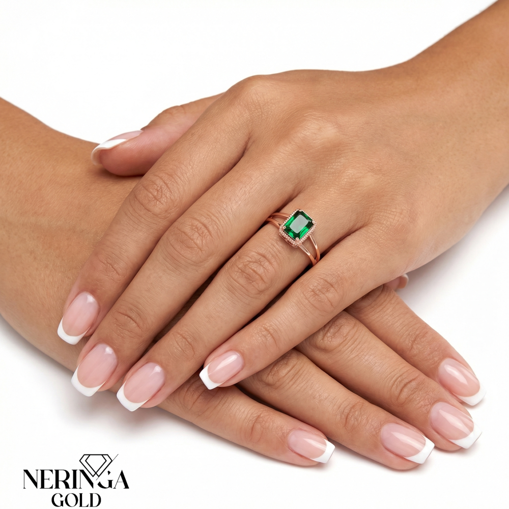 Rose gold women's ring #65158