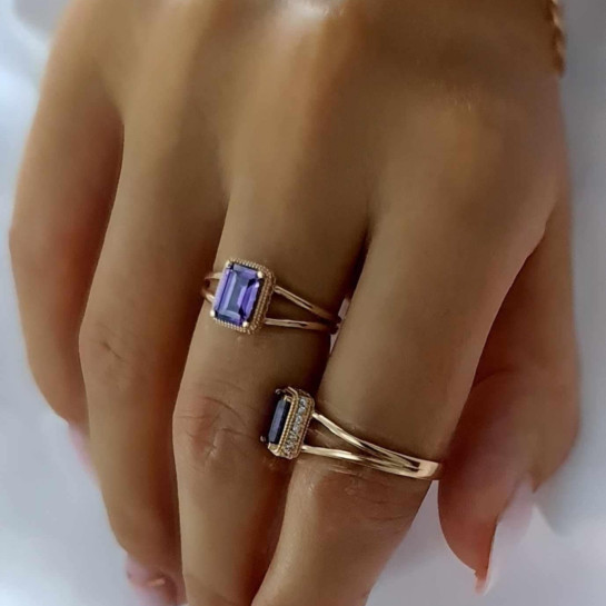 Rose gold women's ring #65642