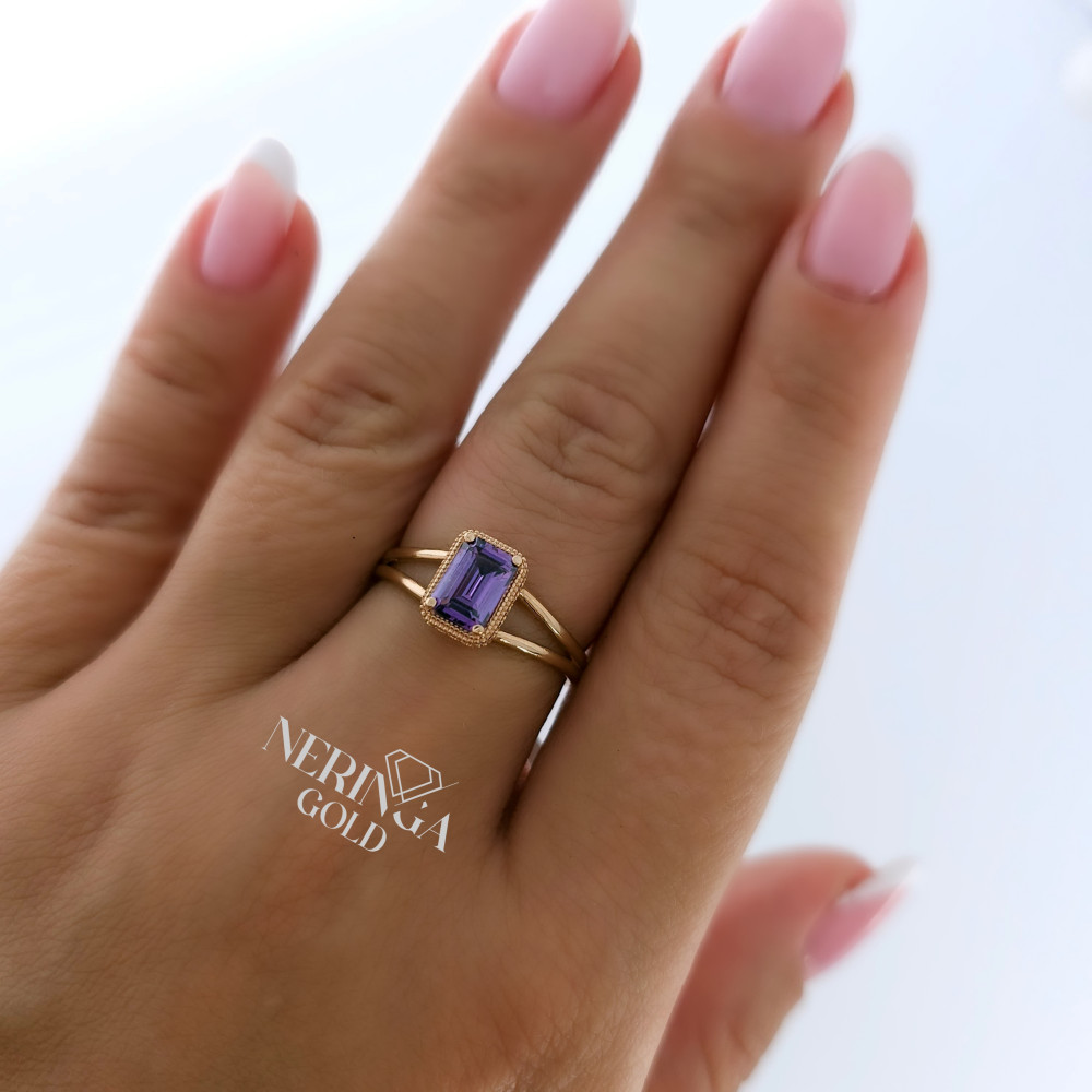 Rose gold women's ring #65553