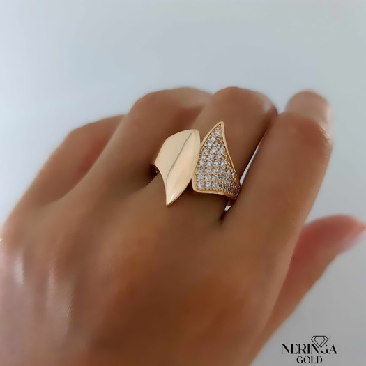 Rose gold women's ring #65160