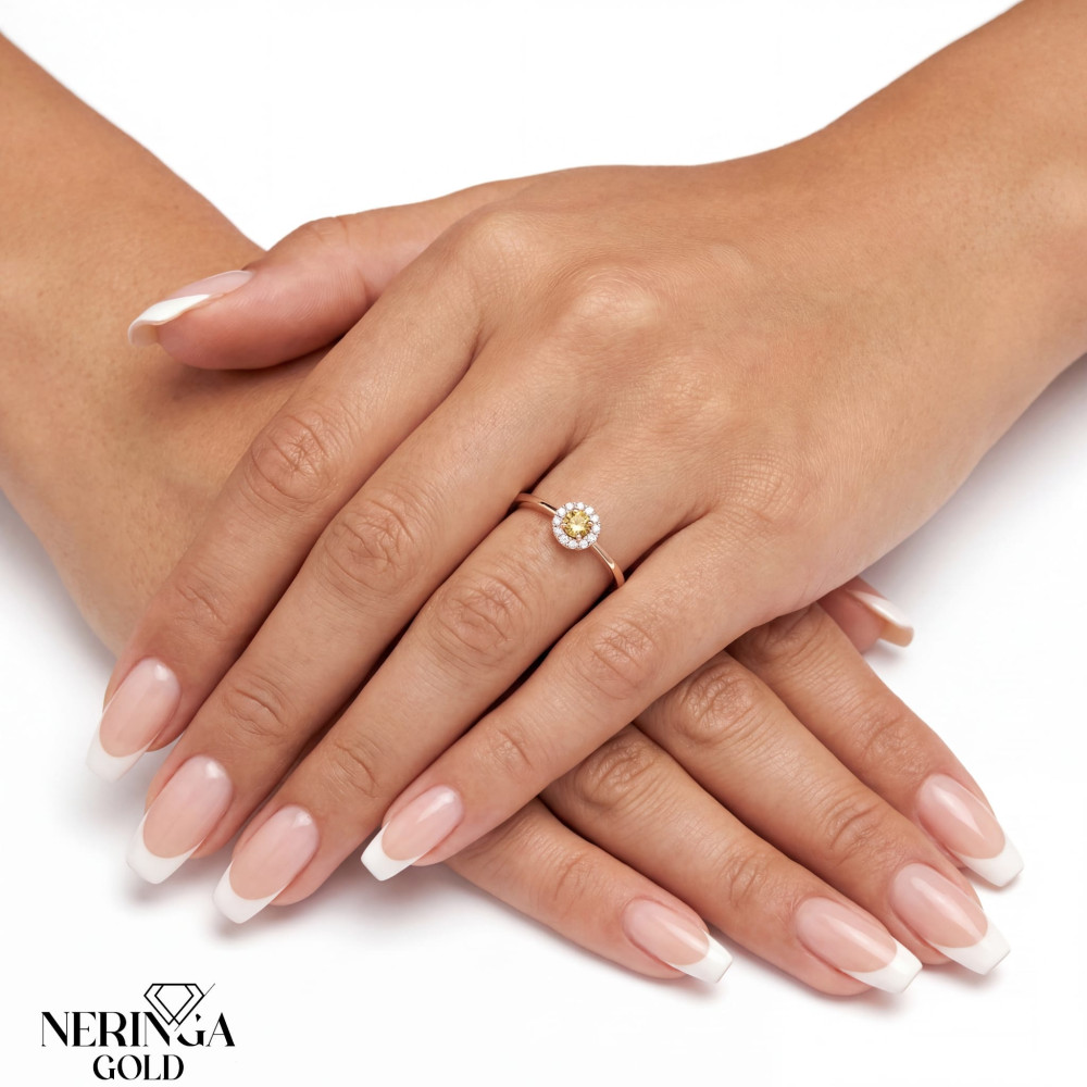 Rose gold women's ring #60015