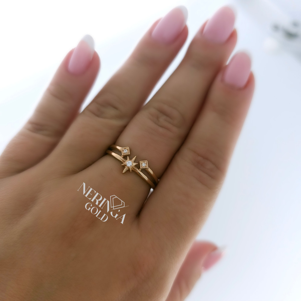 Rose gold women's ring #65431