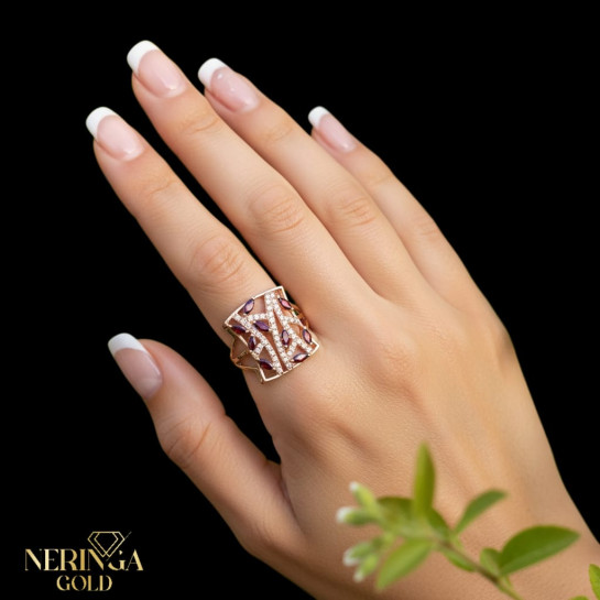 Rose gold women's ring #65573