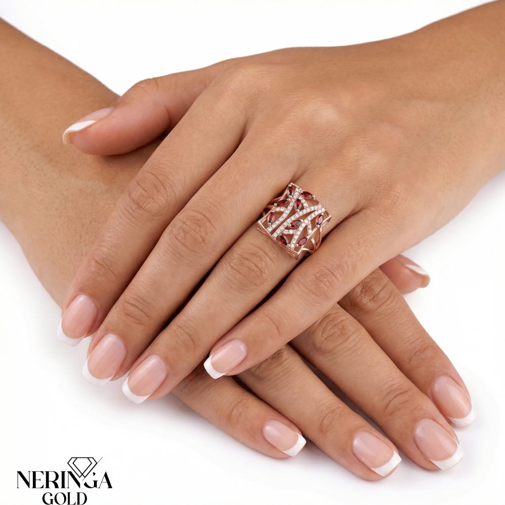 Rose gold women's ring #65573