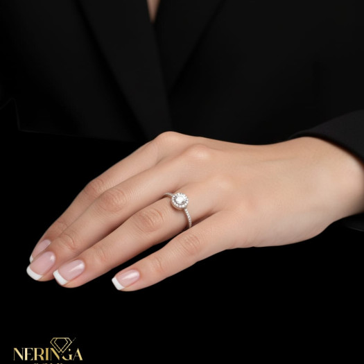 White gold women's ring #64995