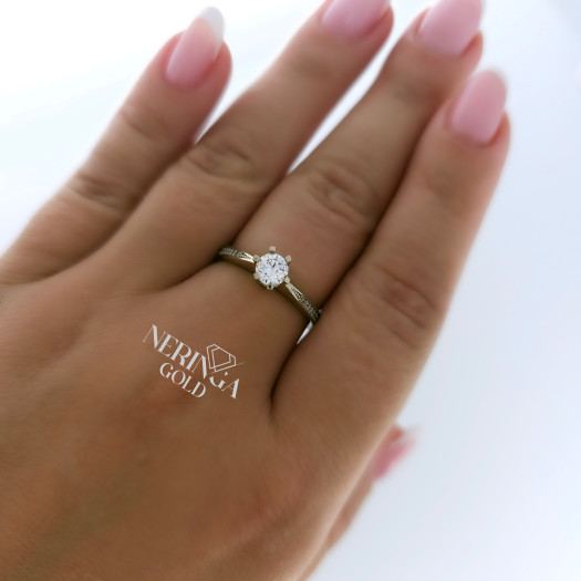 White gold women's ring #65183