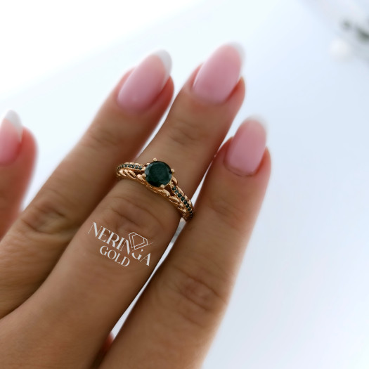 Rose gold women's ring #65185
