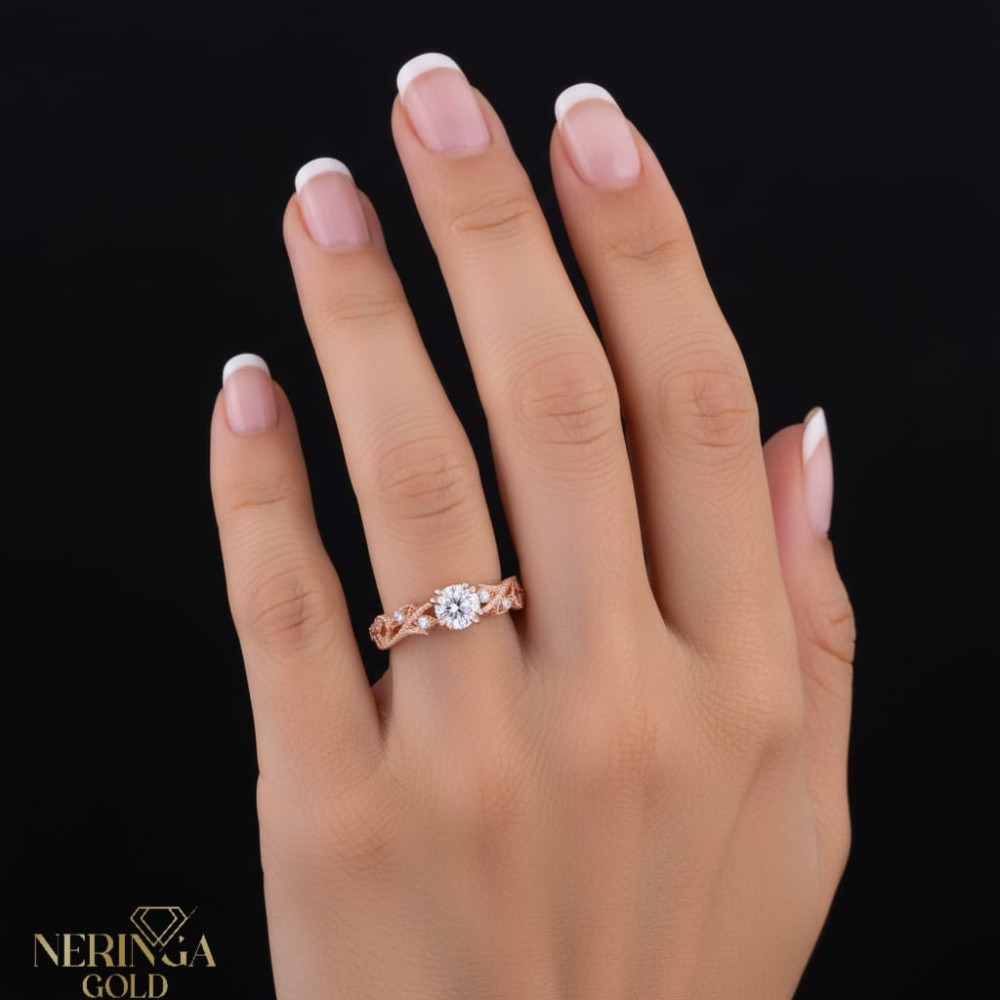 Rose gold women's ring #67946
