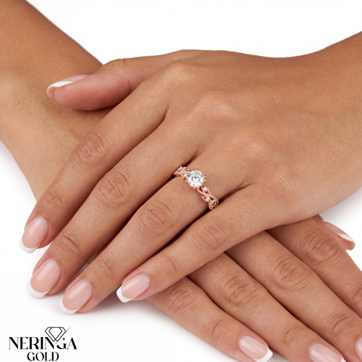 Rose gold women's ring #67946