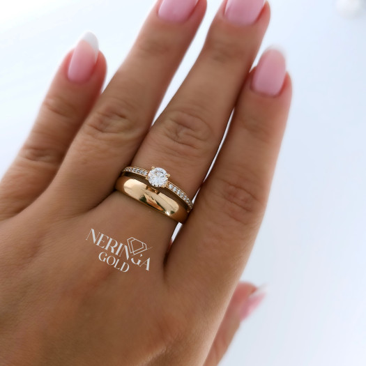 Rose gold women's ring #65651