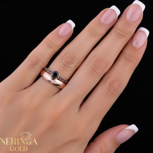 Rose gold women's ring #65675