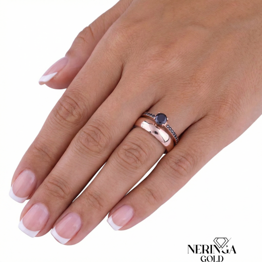 Rose gold women's ring #64912
