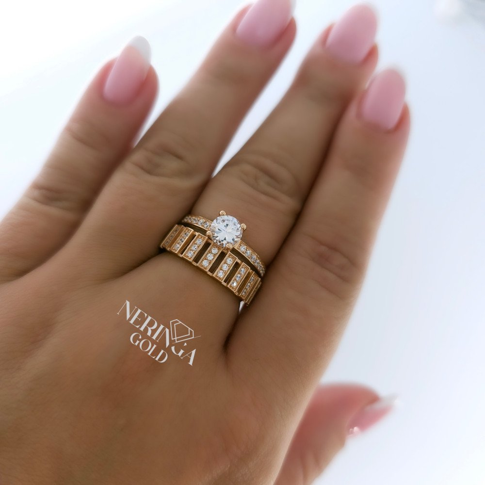 Rose gold women's ring #65333