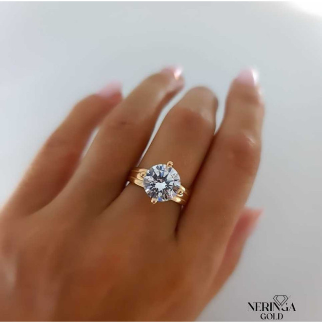 Rose gold women's ring #65650