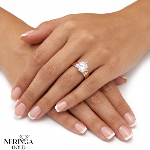 Rose gold women's ring #65650