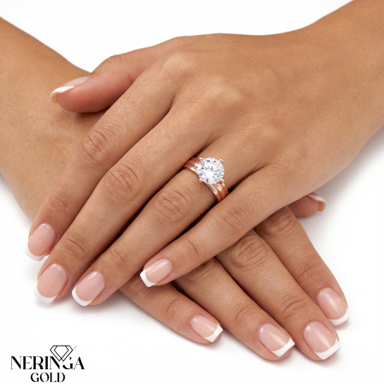 Rose gold women's ring #65068