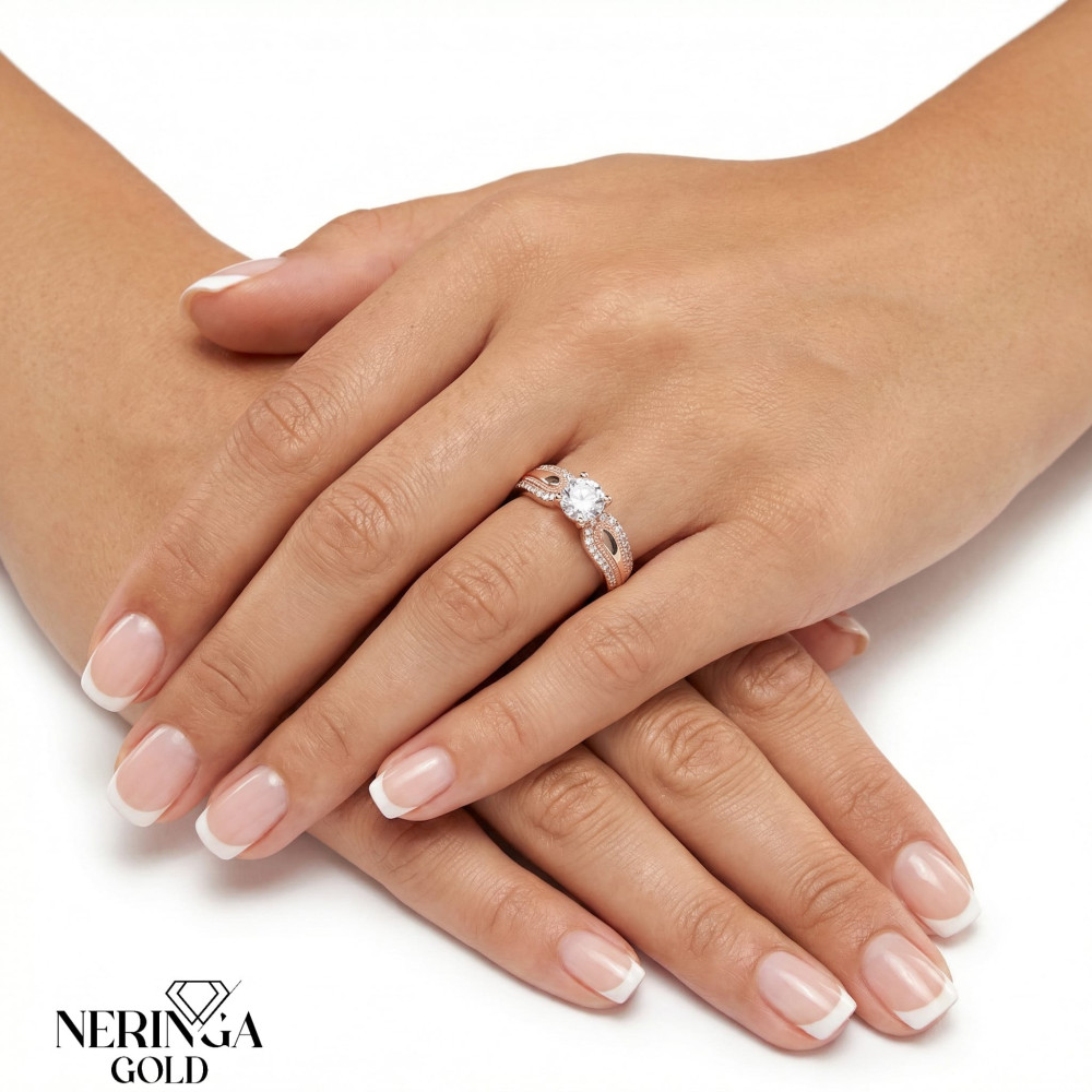 Rose gold women's ring #65600