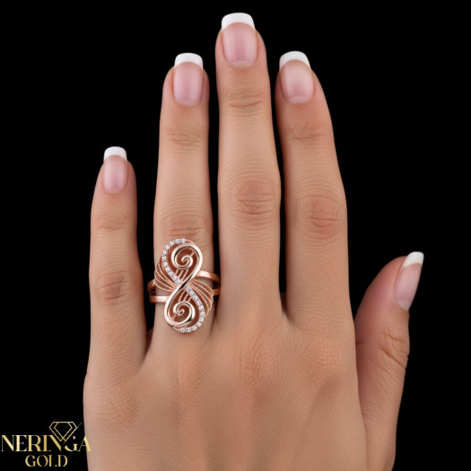 Rose gold women's ring #65036